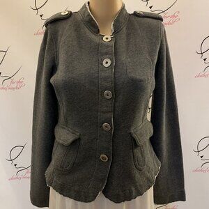 Jacob Connexion. Size S-M. Military Style. Soft Knit Jacket. Stretch. B28.